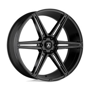 Asanti Black ABL-25 ALPHA 6 Gloss Black Milled 24x10 +30 6x139.7mm 100.3mm - WheelWiz