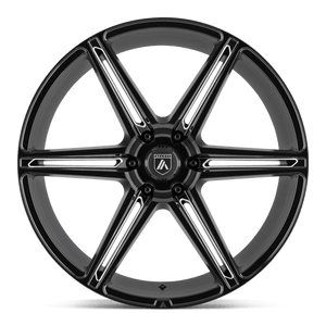 Asanti Black ABL-25 ALPHA 6 Gloss Black Milled 24x10 +30 6x139.7mm 100.3mm - WheelWiz