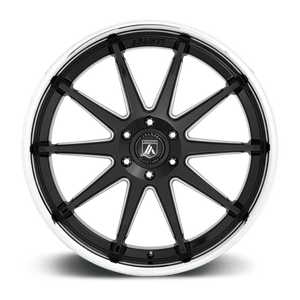 Asanti Black ABL-29 EMPEROR Gloss Black Milled With Chrome Lip 22x10 +30 5x120mm 74.1mm - WheelWiz