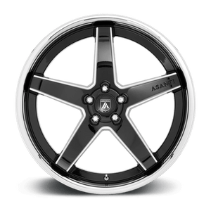 Asanti Black ABL31 REGAL Gloss Black Milled With Chrome Lip 20x9 +35 5x114.3mm 72.6mm - WheelWiz