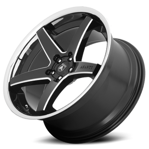 Asanti Black ABL31 REGAL Gloss Black Milled With Chrome Lip 22x10.5 +35 5x112mm 72.6mm - Wheelwiz