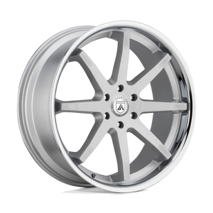 Asanti Black ABL-32 KAISER Brushed Silver Chrome Lip 20x9 +30 5x114.3mm 72.6mm - WheelWiz