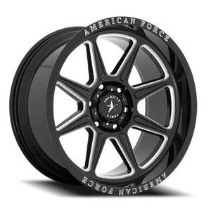 American Force AC002 Trail Gloss Black W/ Milled 20x10 -18 6x139.7mm 106.1mm - Wheelwiz