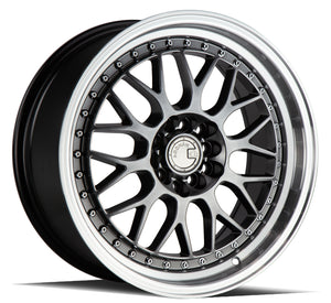 Aodhan AH02 Hyper Black w/ Machined Lip 17x8 +35 5x100|5x114.3 73.1mm - Wheelwiz
