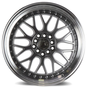 Aodhan AH02 Hyper Black w/ Machined Lip 17x8 +35 5x100|5x114.3 73.1mm - Wheelwiz