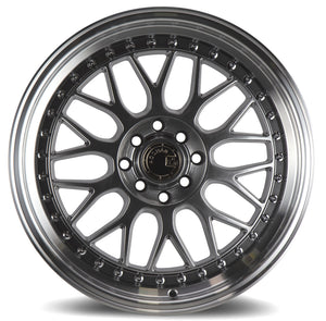 Aodhan AH02 Hyper Black w/ Machined Lip 17x8 +35 4x100|4x114.3 73.1mm - Wheelwiz