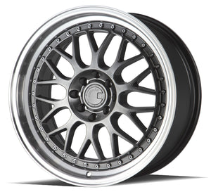 Aodhan AH02 Hyper Black w/ Machined Lip 17x8 +35 4x100|4x114.3 73.1mm - Wheelwiz