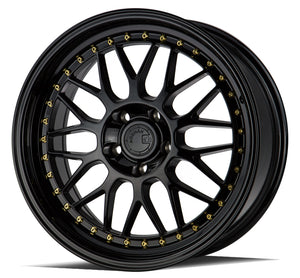 Aodhan AH02 Gloss Black ( Gold Rivet) 18x8.5 +35 5x120 72.6mm - Wheelwiz