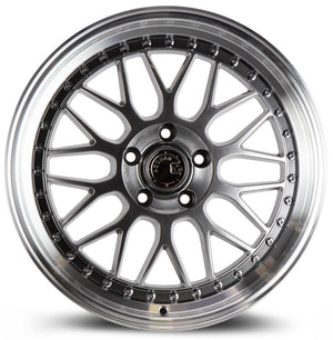 Aodhan AH02 Hyper Black w/ Machined Lip 18x8.5 +35 5x120 72.6mm - Wheelwiz