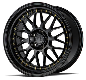 Aodhan AH02 Gloss Black ( Gold Rivet) 18x9.5 +30 5x114.3 73.1mm - Wheelwiz