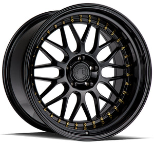 Aodhan AH02 Gloss Black ( Gold Rivet) 19x11 +22 5x114.3 73.1mm - Wheelwiz