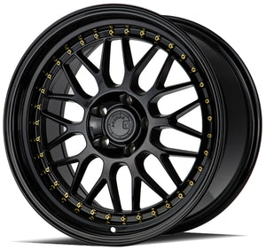 Aodhan AH02 Gloss Black ( Gold Rivet) 19x8.5 +32 5x112 66.6mm - Wheelwiz