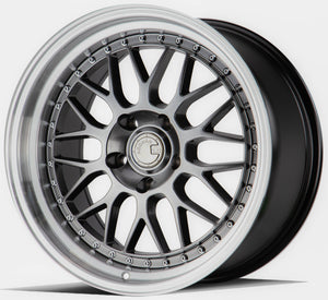 Aodhan AH02 Hyper Black w/ Machined Lip 19x8.5 +32 5x112 66.6mm - Wheelwiz