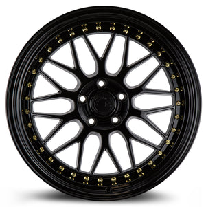 Aodhan AH02 Gloss Black ( Gold Rivet) 19x9.5 +22 5x114.3 73.1mm - Wheelwiz