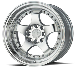 Aodhan AH03 Silver w/Machined Face 15x8 +20 4x100|4x114.3 73.1mm - Wheelwiz