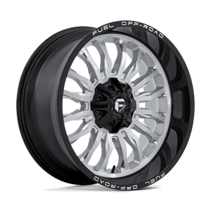 Fuel Offroad D798 ARC Silver Brush Face W/ Blk Lip 22x10 -18 6x135|6x139.7mm 106.1mm - Wheelwiz