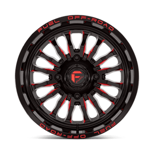 Fuel Offroad D822 ARC UTV Gloss Black Milled Red 18x7 +13 4x137mm 110.1mm - Wheelwiz