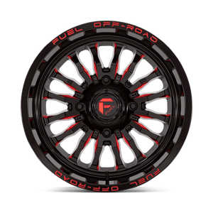 Fuel Offroad D822 ARC UTV Gloss Black Milled Red 18x7 +13 4x156mm 132mm - Wheelwiz