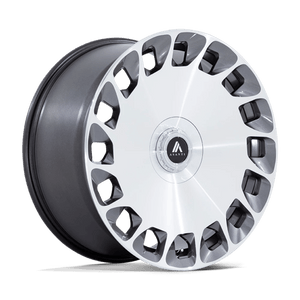 Asanti Black AB045 ARISTOCRAT Gloss Platinum Bright Mach Fc 22x10.5 +15 Custom 72.6mm - Wheelwiz
