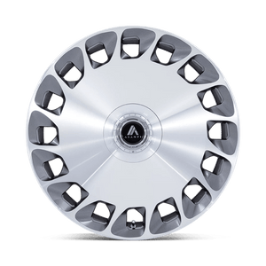 Asanti Black AB045 ARISTOCRAT Gloss Platinum Bright Mach Fc 22x10.5 +38 5x112|5x120mm 74.1mm - Wheelwiz