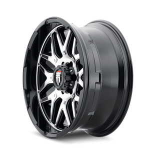 American Truxx GRIND Gloss black machined 20x9 -12 8x180mm 125.2mm - WheelWiz