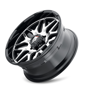 American Truxx GRIND Gloss black machined 20x9 -12 8x180mm 125.2mm - WheelWiz