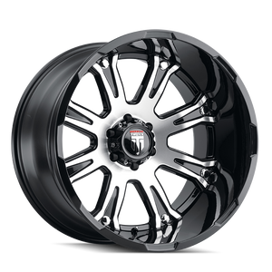 American Truxx BOMB Gloss black machined 22x14 -76 6x139.7mm 106.1mm - Wheelwiz