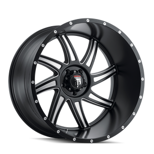 American Truxx VORTEX Satin black milled 20x10 -24 5x139.7mm 87.1mm - WheelWiz