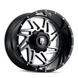 American Truxx WARRIOR Gloss black milled 20x12 -44 5x139.7|5x150mm 110.3mm - Wheelwiz