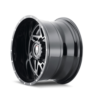 American Truxx WARRIOR Gloss black machined 20x12 -44 6x135|6x139.7mm 106.1mm - Wheelwiz