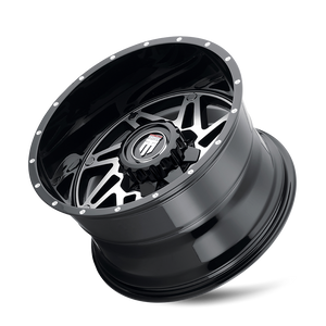 American Truxx WARRIOR Gloss black milled 20x12 -44 5x139.7|5x150mm 110.3mm - Wheelwiz