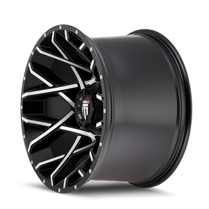 American Truxx GRIDLOCK Gloss black machined 20x12 -44 8x165.1mm 125.2mm - Wheelwiz