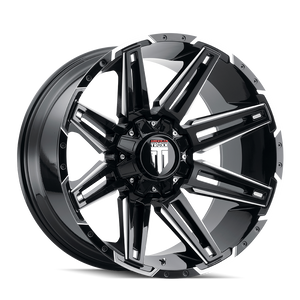 American Truxx BOOM Gloss black milled 18x9 -12 6x135|6x139.7mm 106.1mm - Wheelwiz