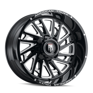 American Truxx BLADE Gloss black milled 20x10 -24 8x165.1mm 125.2mm - Wheelwiz