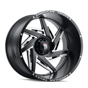 American Truxx SPIRAL Satin black milled 24x14 -76 8x165.1mm 125.2mm - Wheelwiz