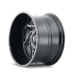 American Truxx SPIRAL Satin black milled 24x14 -76 8x165.1mm 125.2mm - Wheelwiz