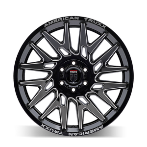 American Truxx EVOLUTION Gloss black milled 22x12 -44 6x135mm 87.1mm - Wheelwiz