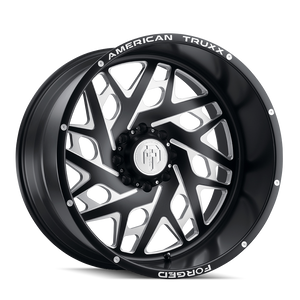 American Truxx ARIES Matte black milled 22x12 -44 8x165.1mm 125.2mm - WheelWiz