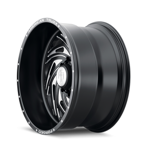 American Truxx TWISTED Matte black milled 22x12 -44 8x170mm 125.2mm - Wheelwiz