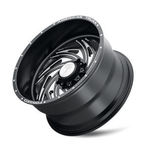 American Truxx TWISTED Matte black milled 22x12 -44 8x165.1mm 125.2mm - Wheelwiz