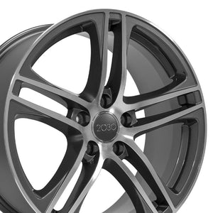 OE Wheels Replica AU07 Gunmetal Machined 18x8.0 +35 5x112mm 57.1mm - Wheelwiz