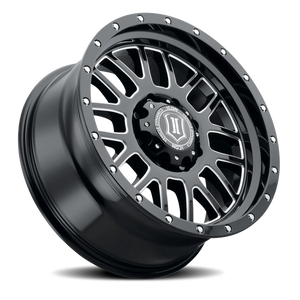 Icon Alloys Alpha Satin Black W/ Milled Windows 20x9 +12 8x180mm 125.2mm