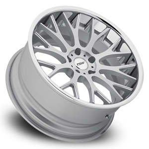 TSW AMAROO Silver W/ Brushed Face & Chrome Stainless Lip 19x10.5 +27 5x114.3mm 76.1mm - Wheelwiz