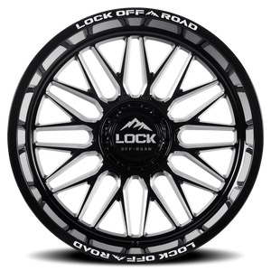 Lock Offroad Apex Gloss Black W/ Milling 20x9 +1 5x127|5x139.7mm 87.1mm