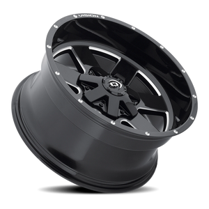 Vision Wheel 411 Gloss Black Milled Spoke 20x10 -25 5x127mm 78.1mm - Wheelwiz