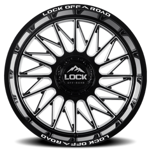 Lock Offroad Assault Gloss Black W/ Milling 20x10 -18 5x127|5x139.7mm 87.1mm