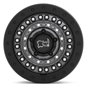 Black Rhino BARRICADE Gun Black W/ Black Rock Guard 17x8.5 -34 5x127mm 71.5mm - Wheelwiz