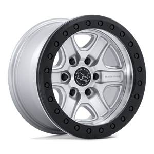 Black Rhino BR200 ECHO TRAIL LOCK BEADLOCK Hyper Silver W/ Machined Face 17x8.5 +25 6x135mm 87.1mm - Wheelwiz