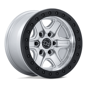 Black Rhino BR200 ECHO TRAIL LOCK BEADLOCK Hyper Silver W/ Machined Face 17x8.5 +25 6x139.7mm 106.1mm - Wheelwiz
