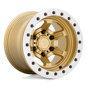 Black Rhino OFFSHOOT BEADLOCK Gloss Gold W/ Machined Ring 15x10 -38 6x139.7mm 112.1mm - Wheelwiz